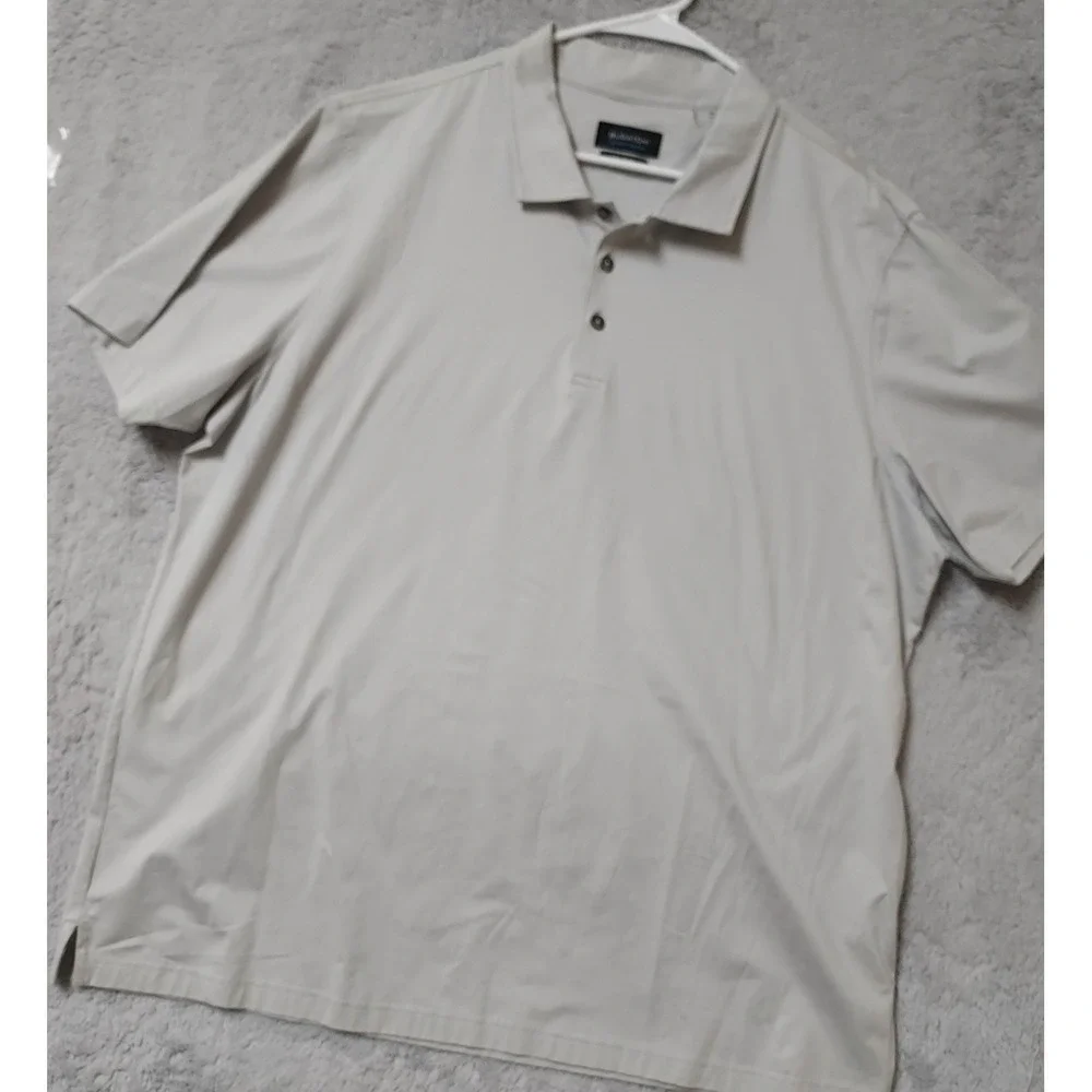 Bugatchi Polo Shirt Men 2XL XXL Ooohcotton Tech 8 Way Stretch Performance EUC - Picture 1 of 8